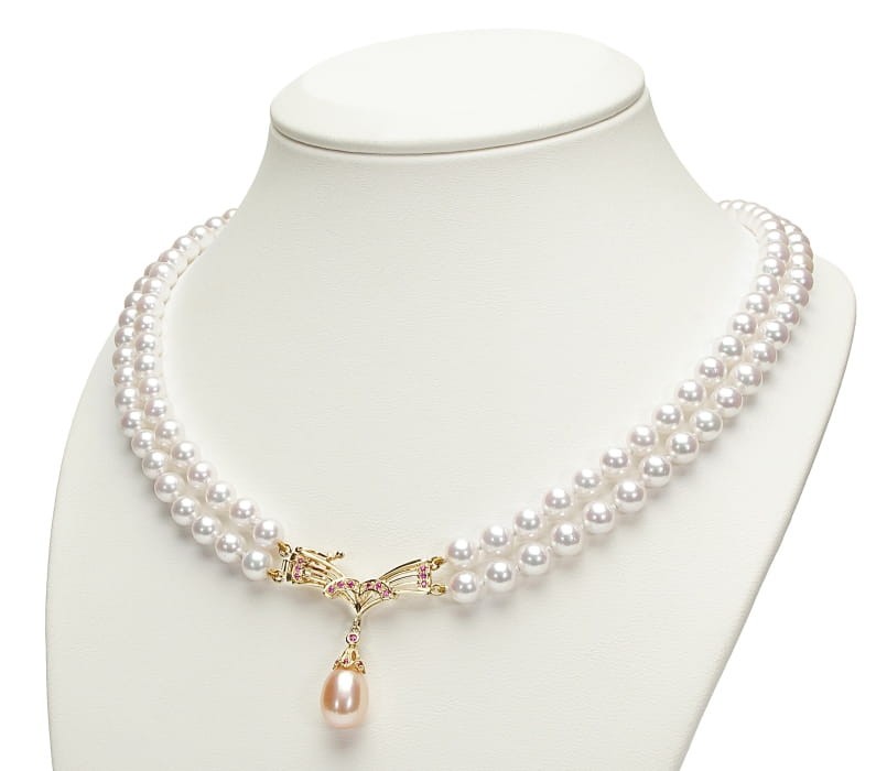 2-rzędowa kolia z pereł Akoya 6-6,5 mm KA2-65W-PPYG14R-ARCS 2