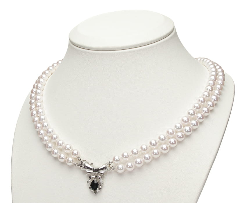 2-rzędowa kolia z pereł Akoya 6-6,5 mm KA2-65W-WG14DS-ARM 2