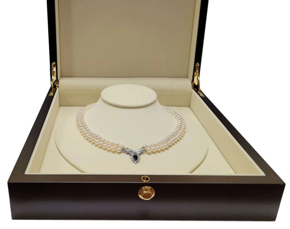 2-rzędowa kolia z pereł Akoya 6-6,5 mm KA2-65W-WG14DS-ARM 4