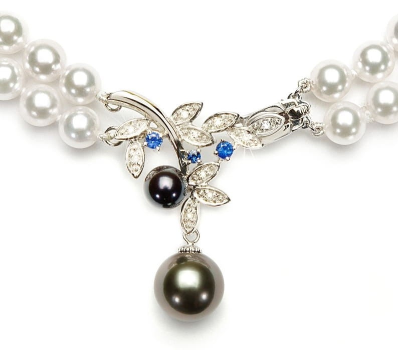 2-rzędowa kolia z pereł Akoya 6-6,5 mm KA2-65W-BPWG14DS-TWG