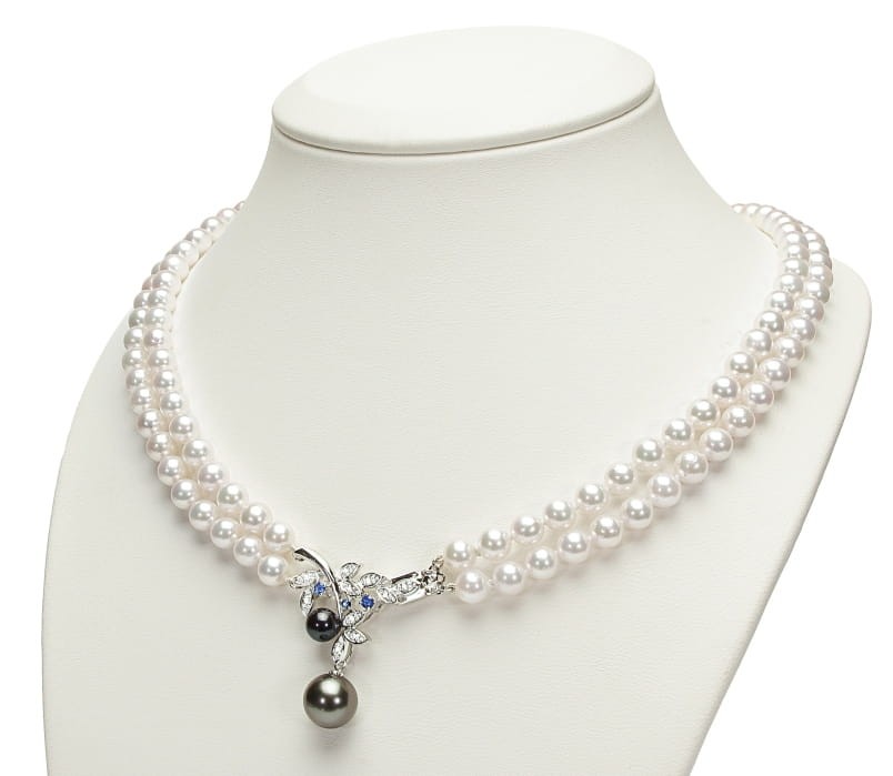 2-rzędowa kolia z pereł Akoya 6-6,5 mm KA2-65W-BPWG14DS-TWG 2