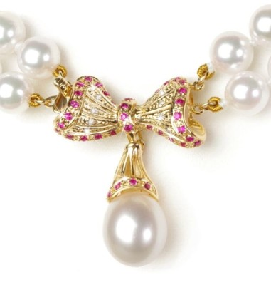 2-rzędowa kolia z pereł Akoya 6,5-7 mm (wzór BWDP2-YG)