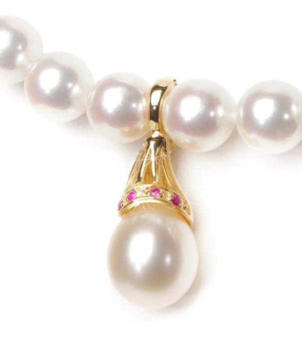 2-rzędowa kolia z pereł Akoya 6,5-7 mm KA2-70W-WPYG14DR-BWDP2 4