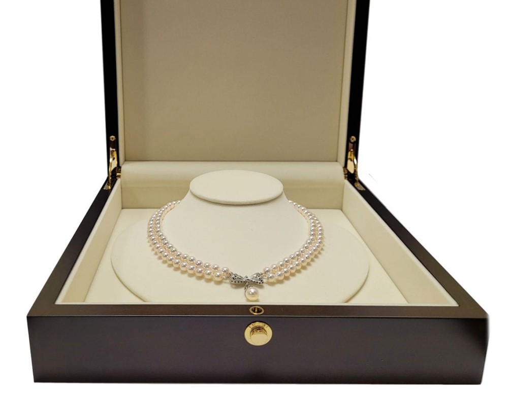 2-rzędowa kolia z pereł Akoya 6,5-7 mm KA2-70W-WPWG14DS-BWDP2 6