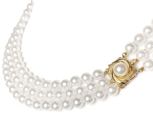 3-rzędowa kolia z pereł Akoya 6-6,5 mm (wzór PWHR-YG)