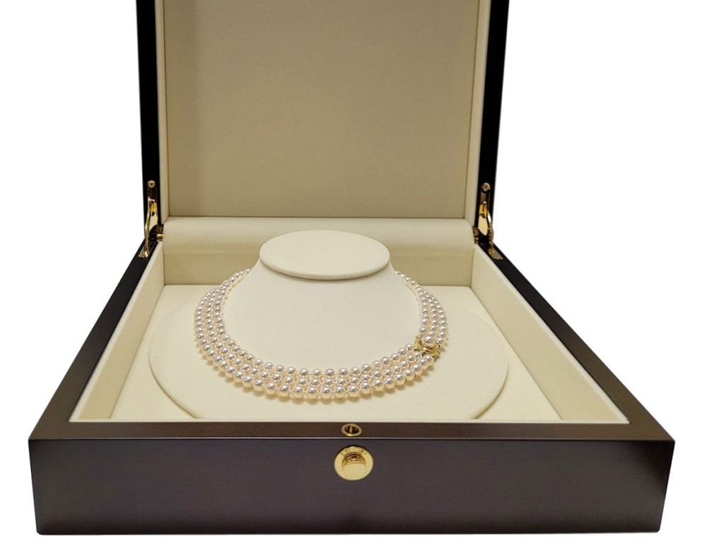 3-rzędowa kolia z pereł Akoya 6-6,5 mm KA3-65W-WPYG14-PWHR 3