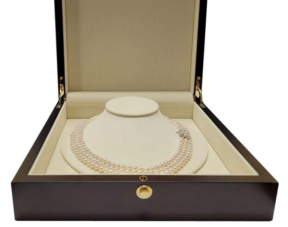 3-rzędowa kolia z pereł Akoya 6-6,5 mm KA3-65W-WG14DS-PFL 5