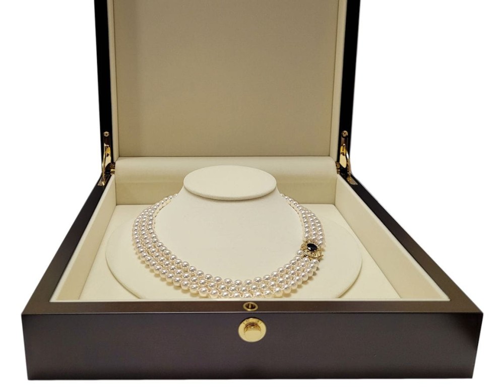 3-rzędowa kolia z pereł Akoya 6,5-7 mm KA3-70W-YG14DS-GOVL 4