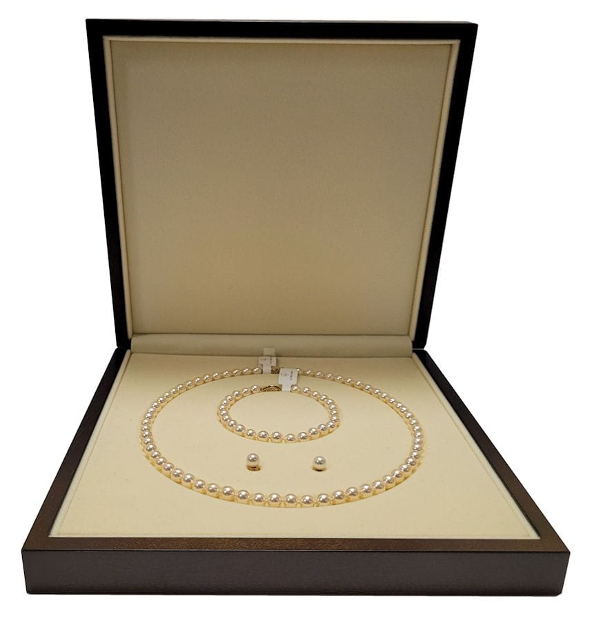 Komplet biżuterii z pereł Akoya 6-6,5 mm SANBE-65W-FCYG14-CSS 9