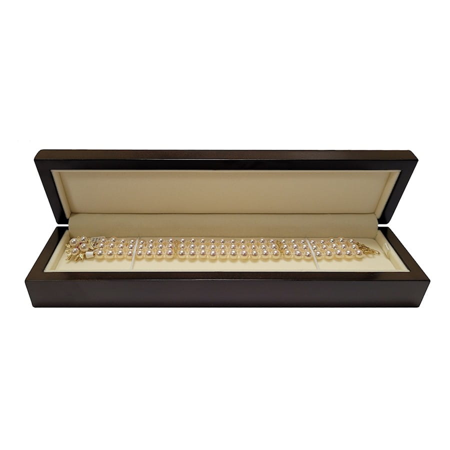 Bransoleta 3-rzędowa z perłami Akoya 6-6,5 mm BA3-65W-YG14DR-PFL 4