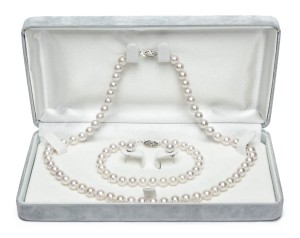 Komplet biżuterii z pereł Akoya 6,5-7 mm (wzór CSS-WG)