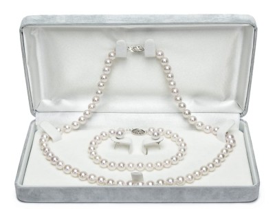 Komplet biżuterii z pereł Akoya 6,5-7 mm (wzór CSS-WG)