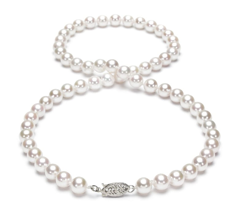 Komplet biżuterii z pereł Akoya 6,5-7 mm SANBE-70W-FCWG14-CSS 3