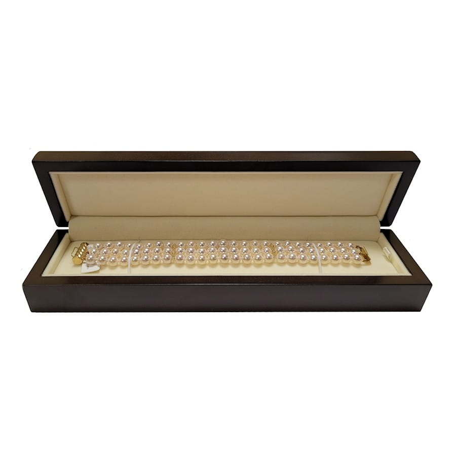 Bransoleta 3-rzędowa z perłami Akoya 6,5-7 mm BA3-70W-YG14D-CLC 4