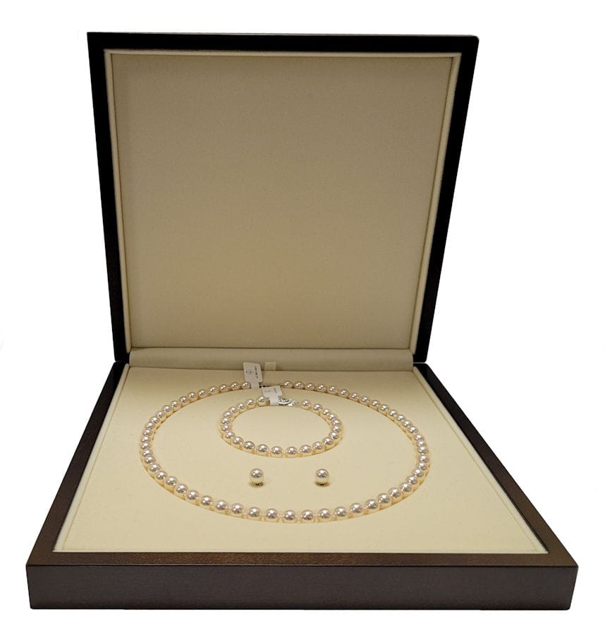 Komplet biżuterii z pereł Akoya 6,5-7 mm SANBE-70W-FCWG14-CSS 9