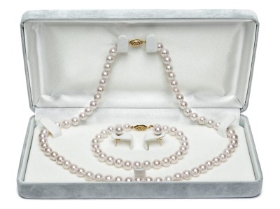 Komplet biżuterii z pereł Akoya 6,5-7 mm (wzór CSS-YG)