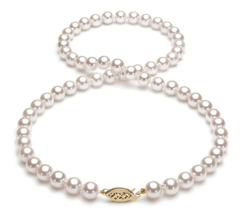 Komplet biżuterii z pereł Akoya 6,5-7 mm SANBE-70W-FCYG14-CSS 3