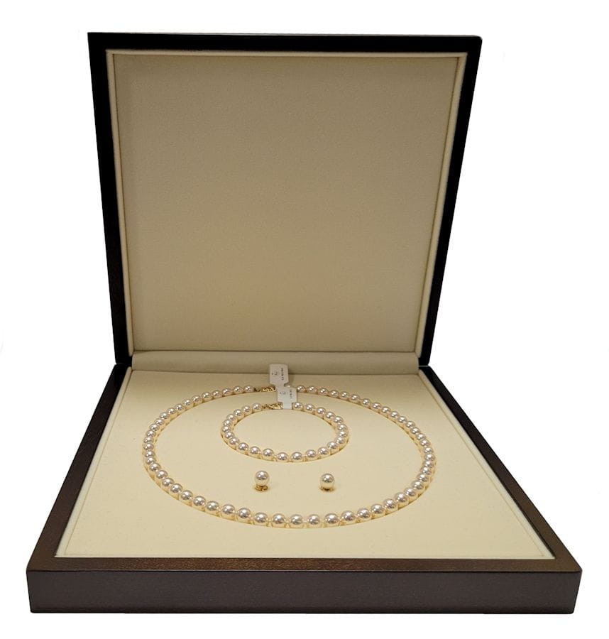 Komplet biżuterii z pereł Akoya 6,5-7 mm SANBE-70W-FCYG14-CSS 9